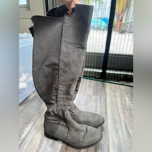 Guess Factory Women's Shire Over-The-Knee Suede Boots, gray, size 6